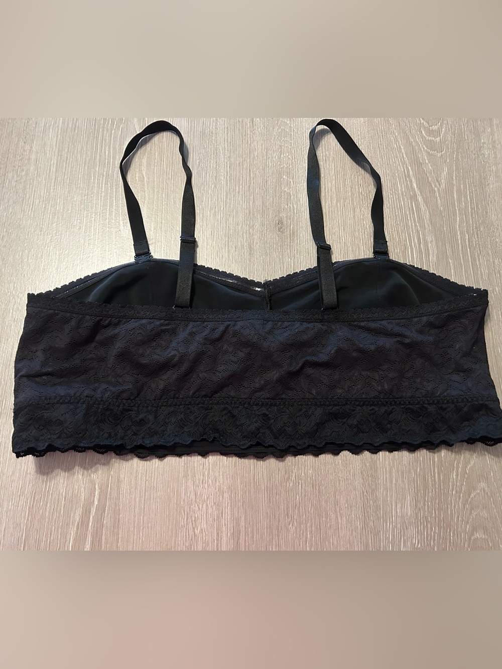Torrid Black Unlined 4-Way Stretch Lace Bandeau Bra 3X Wear Straps or Strapless. - Picture 4 of 8